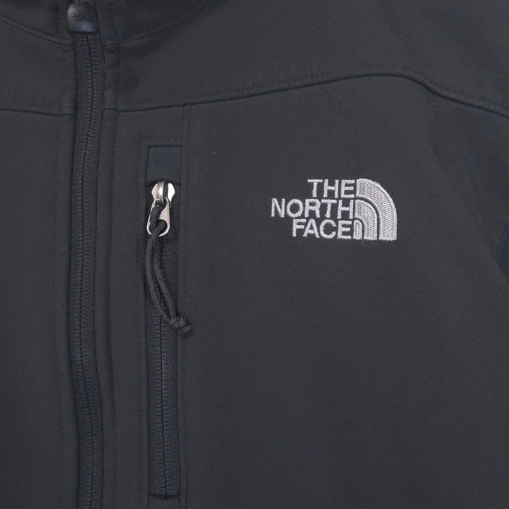 The North Face Mens Apex Bionic Softshell Jacket L Black Windproof Fleece Lined